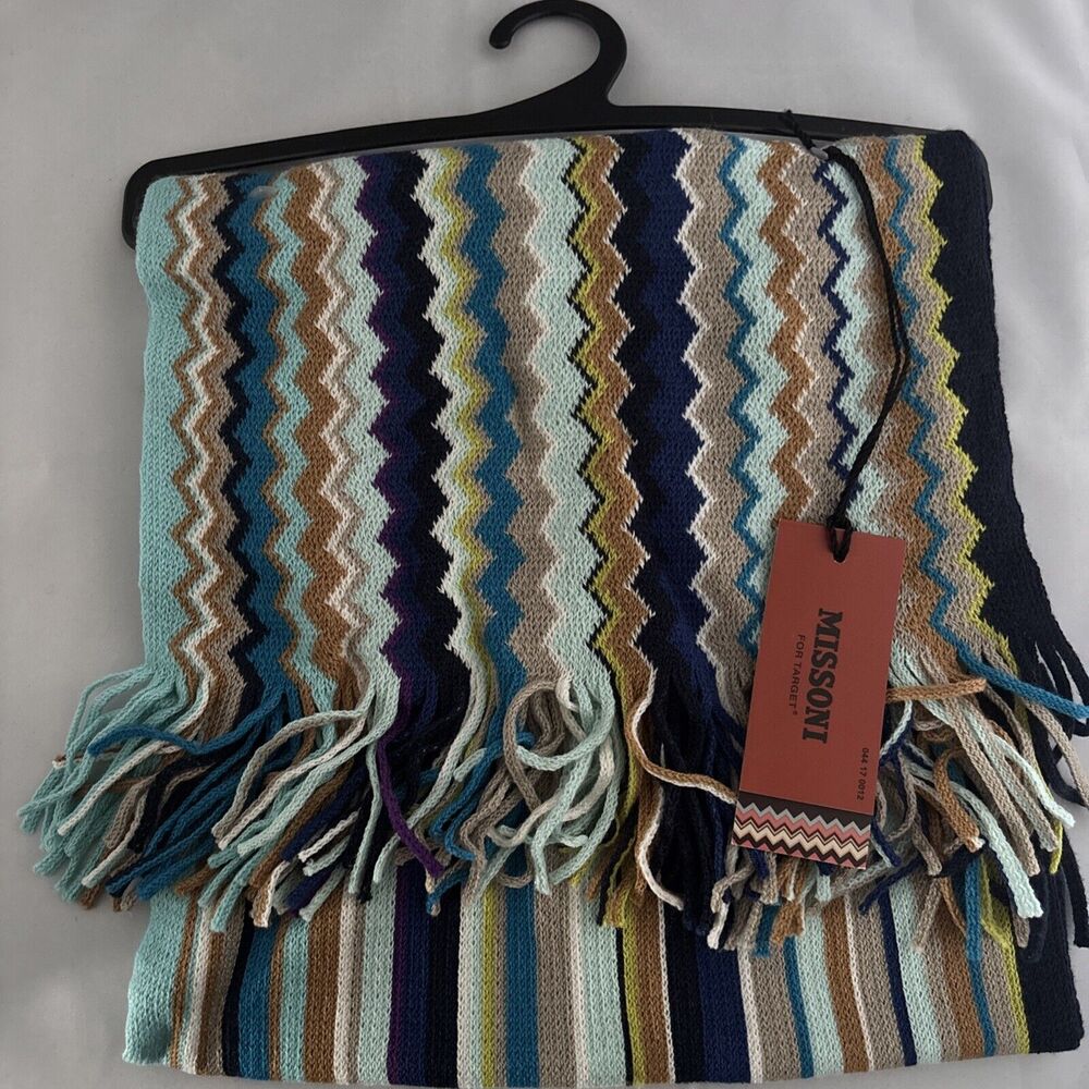 Missoni x Target New Wool Blend Scarf Zig Zag And Striped